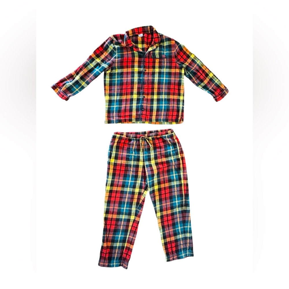 Hanna Andersson Flannel Pajama Set Women's Large Multicolor Plaid Long Sleeve